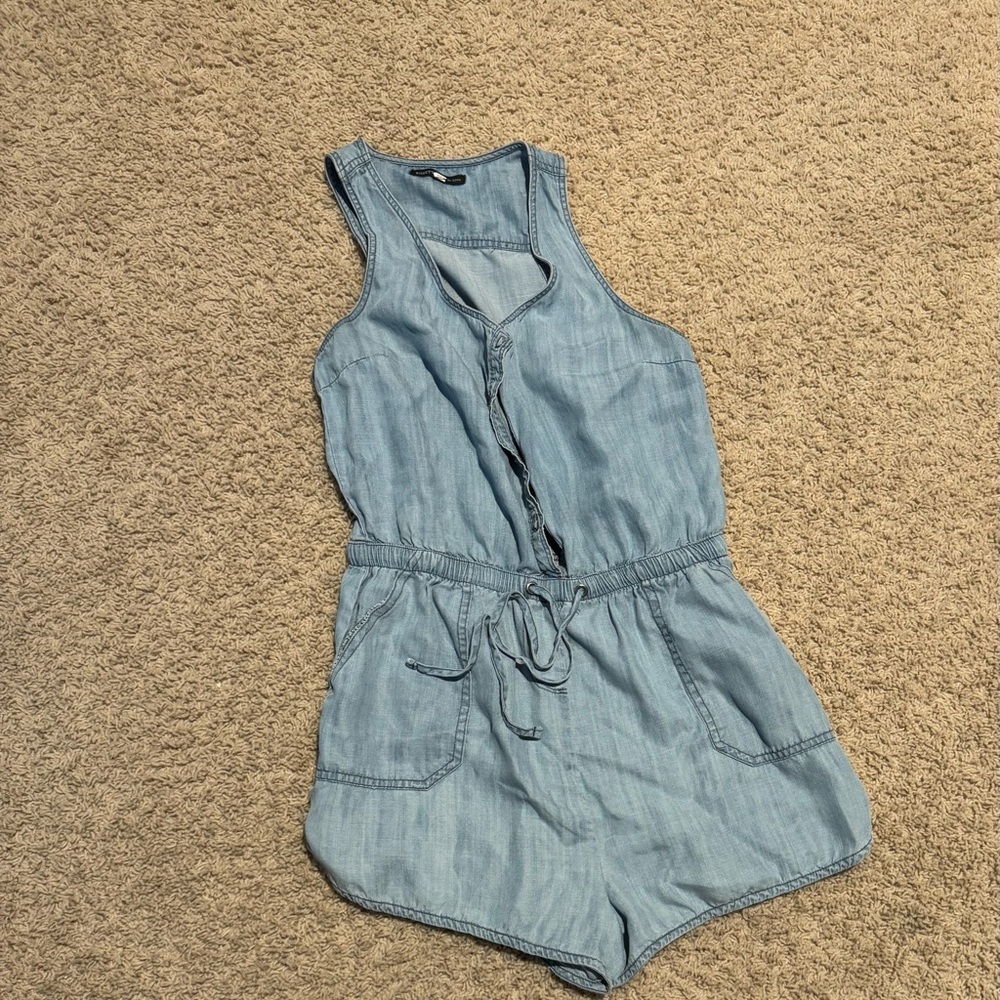Rosette BE COOL Light Blue Denim Romper Shorts